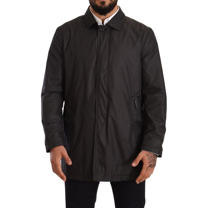 Dolce & Gabbana Black Polyester Mens Trench Coat Jacket 1728,67345645728,Black,Clothing,Dolce & Gabbana,IT44 | XS,IT46 | S,Jackets & Coats - Clothing,Jackets - Men - Clothing,Material: 100% Polyester,Men,Men - Clothing,New with tags,Trench Coats - Jackets