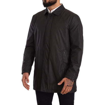Dolce & Gabbana Black Polyester Mens Trench Coat Jacket 1728,67345645728,Black,Clothing,Dolce & Gabbana,IT44 | XS,IT46 | S,Jackets & Coats - Clothing,Jackets - Men - Clothing,Material: 100% Polyester,Men,Men - Clothing,New with tags,Trench Coats - Jackets