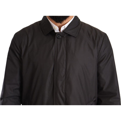 Dolce & Gabbana Black Polyester Mens Trench Coat Jacket 1728,67345645728,Black,Clothing,Dolce & Gabbana,IT44 | XS,IT46 | S,Jackets & Coats - Clothing,Jackets - Men - Clothing,Material: 100% Polyester,Men,Men - Clothing,New with tags,Trench Coats - Jackets