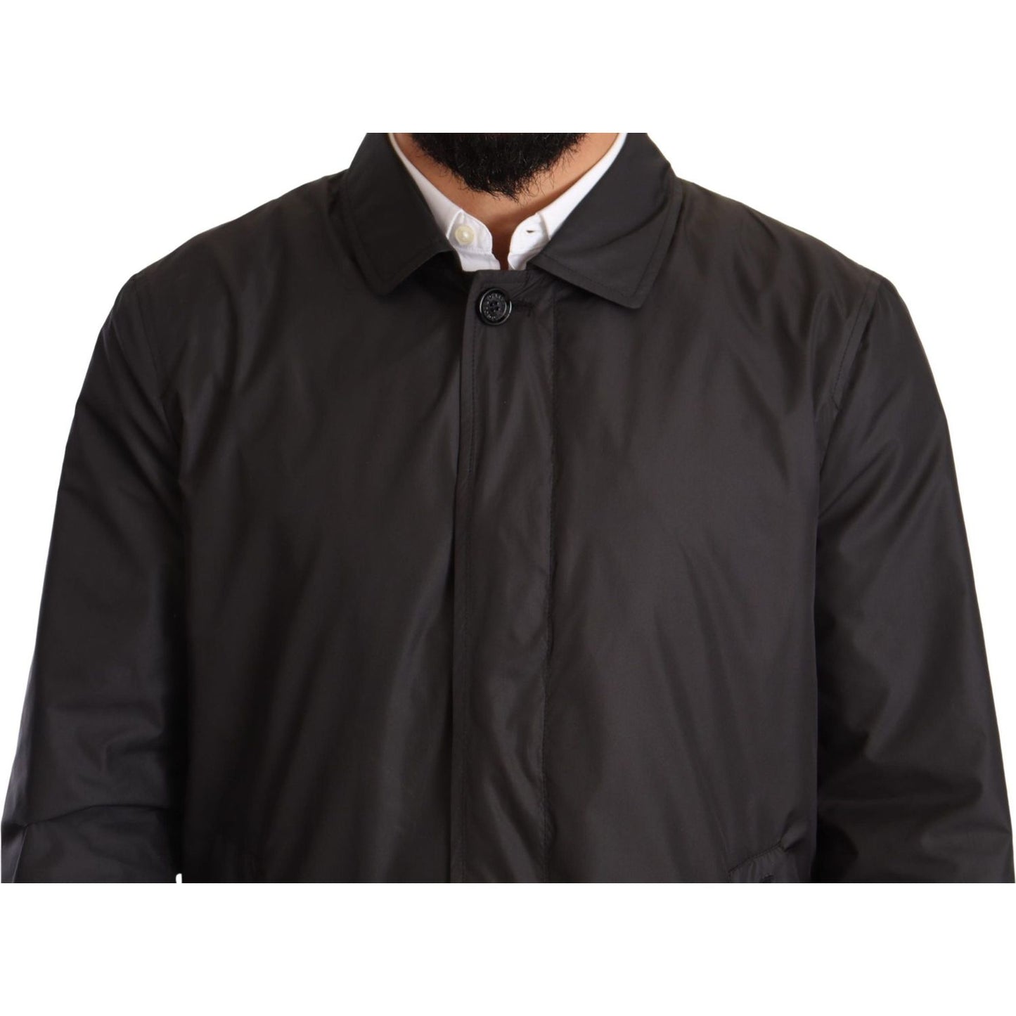 Dolce & Gabbana Elegant Black Trench Coat for Sophisticated Men Dolce & Gabbana