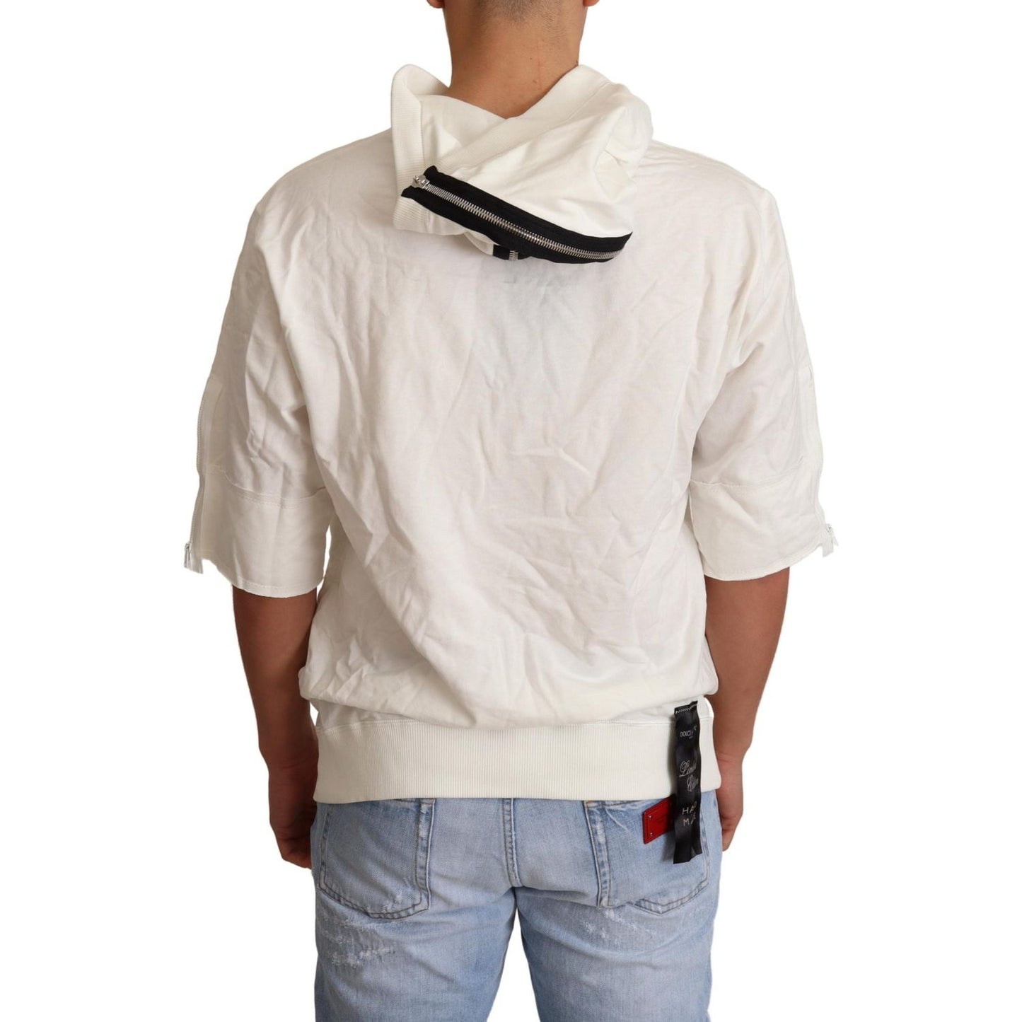 Dolce & Gabbana White Hooded Limited Edition Sweater