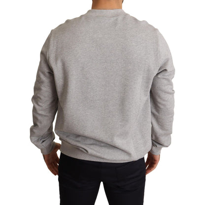 Dolce & Gabbana Gray Crown King Print Cotton Sweater 1728,67345645728,Clothing,Dolce & Gabbana,Gray,IT46 | S,Material: 100% Cotton,Men,Men - Clothing,New with tags,Sweaters - Clothing,Sweaters - Men - Clothing,Sweatshirts - Sweaters - Clothing