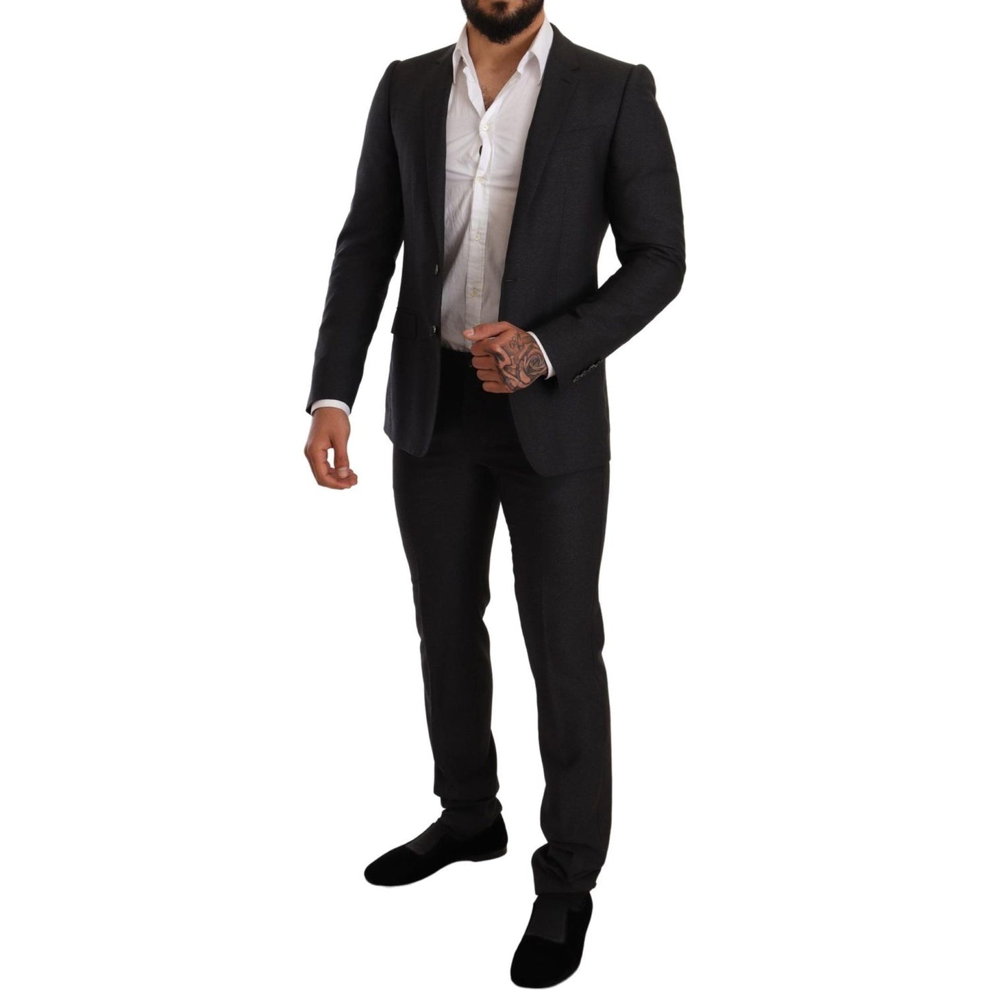 Dolce & Gabbana Gray Wool MARTINI Slim Fit Set Suit 1728,67345645728,Clothing,Dolce & Gabbana,Gray,IT44 | XS,Material: 100% Wool,Men,Men - Clothing,New with tags,Suits & Blazers - Clothing,Suits - Men - Clothing,Two-Piece Suits - Suits & Blazers - Clothin