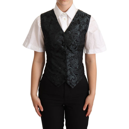 Dolce & Gabbana Enchanting Jacquard Floral Waistcoat Vest Jacket Dolce & Gabbana