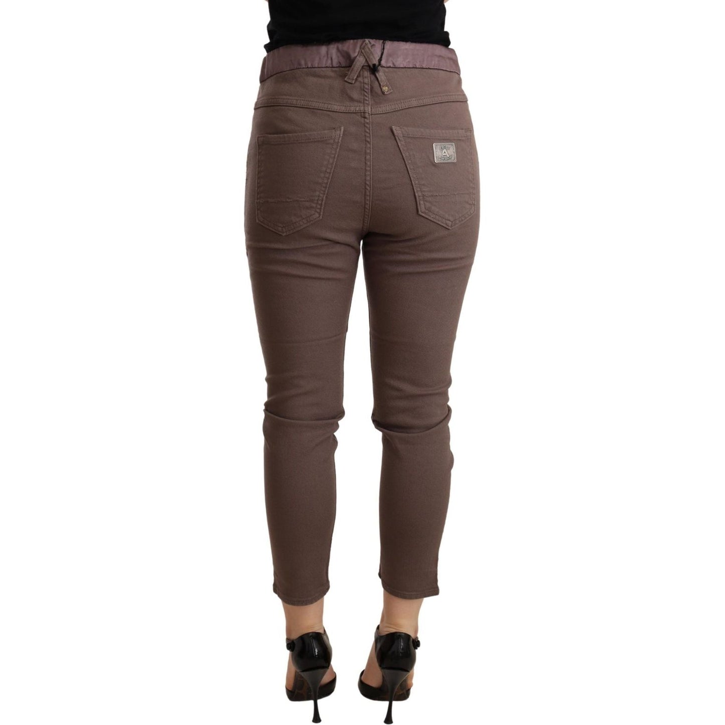 CYCLE Chic Brown Skinny Mid Waist Cropped Pants WOMAN TROUSERS CYCLE