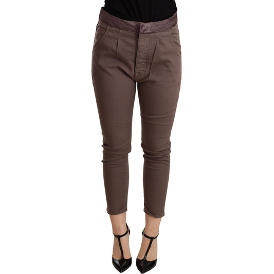 CYCLE Brown Mid Waist Cropped Skinny Stretch Trouser 1728,67345645728,Brown,Clothing,Cropped Pants - Pants - Clothing,CYCLE,Jeans & Pants - Women - Clothing,Material: 98% Cotton 2% Elastane,New with tags,Pants - Clothing,W25,W27,Women,Women - Clothing