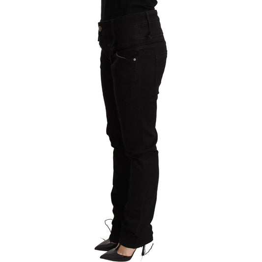 Acht Chic Low Waist Skinny Black Denim WOMAN TROUSERS Acht