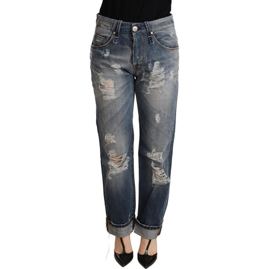 Acht Blue Tattered Mid Waist Straight Denim Trouser 1728,67345645728,Acht,Blue,Clothing,Jeans & Pants - Women - Clothing,Jeans Denim - Clothing,Material: Cotton,New with tags,Straight-Leg Jeans - Jeans Denim - Clothing,W26,Women,Women - Clothing