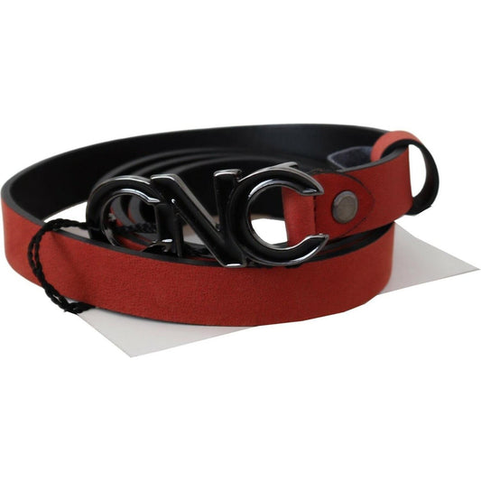 Costume National Elegant Blood Red Leather Belt Costume National