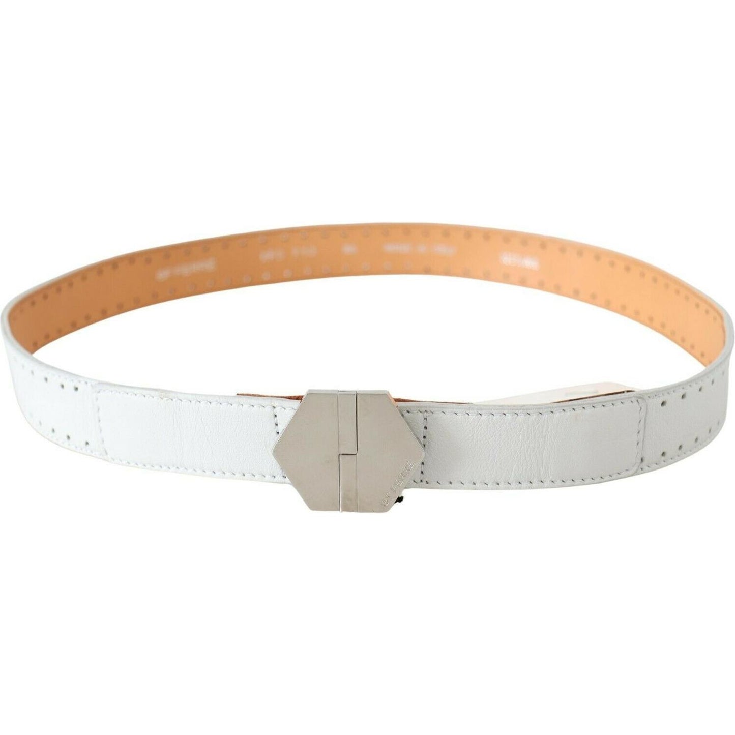 GF Ferre Elegant White Leather Fashion Belt GF Ferre