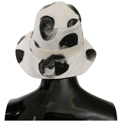 Dolce & Gabbana White Cotton Big Polka Dot Pattern Bucket Hat 1728,58 cm|M,67345645728,Accessories,Bucket Hats - Hats - Accessories,Dolce & Gabbana,Hats - Accessories,Hats - Women - Accessories,Material: 100% Cotton,New with tags,White,Women,Women - Acces