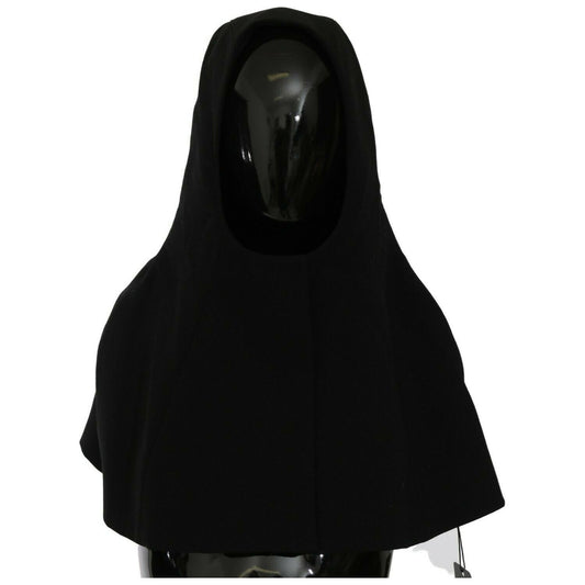 Dolce & Gabbana Black Wool Whole Head Hooded Scarf Hat 1% Elastane,1728,57 cm|S,67345645728,Accessories,Black,Dolce & Gabbana,Hat - Women - Accessories,Hats - Accessories,Material: 99% Virgin Wool,New with tags,Women,Women - Accessories