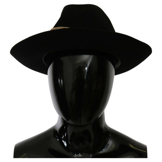 Dolce & Gabbana Black Lapin Amor Gignit Wide Brim Panama Hat 1728,4% Cotton,56 cm|XS,57 cm|S,6% Viscose,67345645728,Accessories,Black,Dolce & Gabbana,Hat - Women - Accessories,Hats - Accessories,Material: 90% Lapin,New with tags,Sunhats - Hats - Accessori