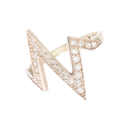 Nialaya Silver Authentic Womens Clear Ring