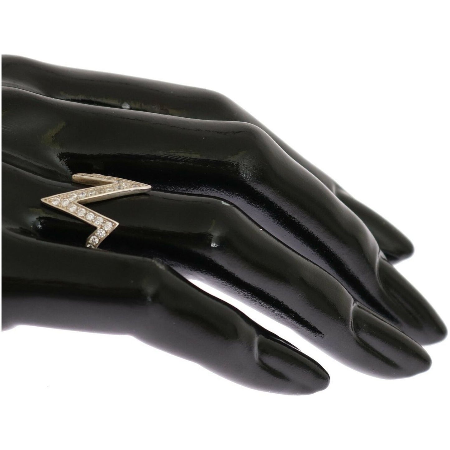 Nialaya Silver Authentic Womens Clear Ring