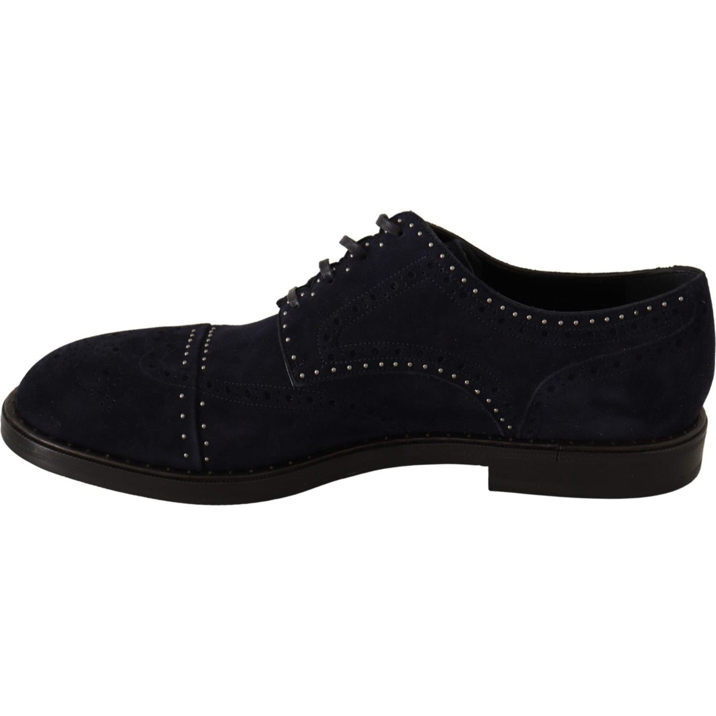 Dolce & Gabbana Blue Suede Leather Derby Studded Shoes 1728,67345645728,Blue,Dolce & Gabbana,EU44/US11,Formal - Men - Shoes,Material: 100% Suede,Men,Men - Shoes,New with tags,Oxfords and Derbies - Shoes,Shoes