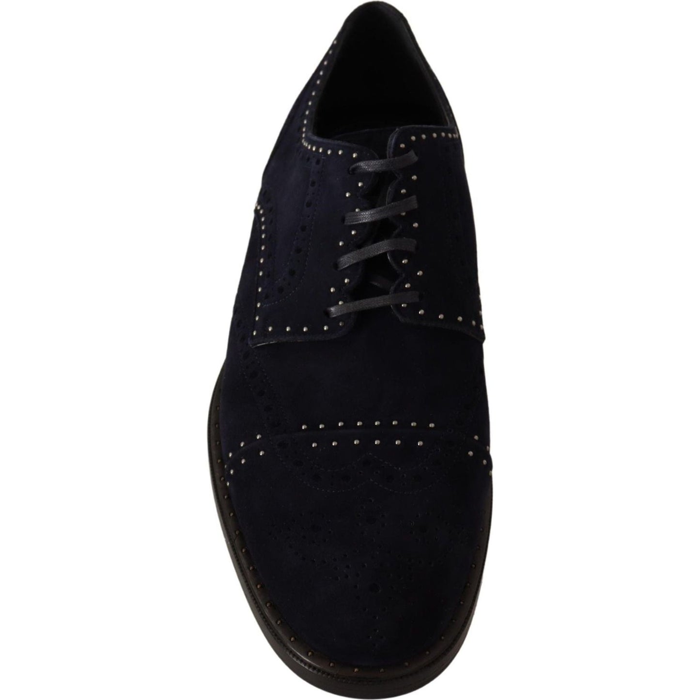 Dolce & Gabbana Blue Suede Leather Derby Studded Shoes 1728,67345645728,Blue,Dolce & Gabbana,EU44/US11,Formal - Men - Shoes,Material: 100% Suede,Men,Men - Shoes,New with tags,Oxfords and Derbies - Shoes,Shoes