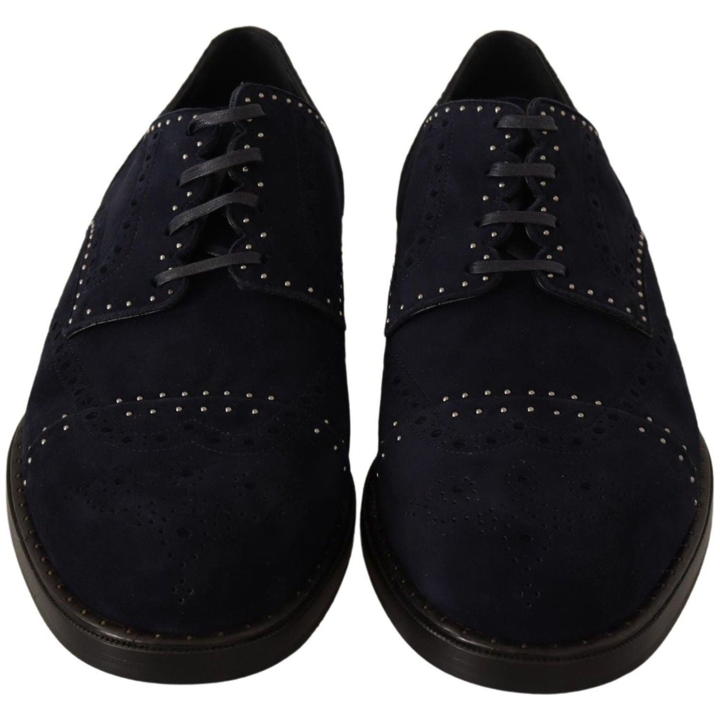 Dolce & Gabbana Blue Suede Leather Derby Studded Shoes 1728,67345645728,Blue,Dolce & Gabbana,EU44/US11,Formal - Men - Shoes,Material: 100% Suede,Men,Men - Shoes,New with tags,Oxfords and Derbies - Shoes,Shoes