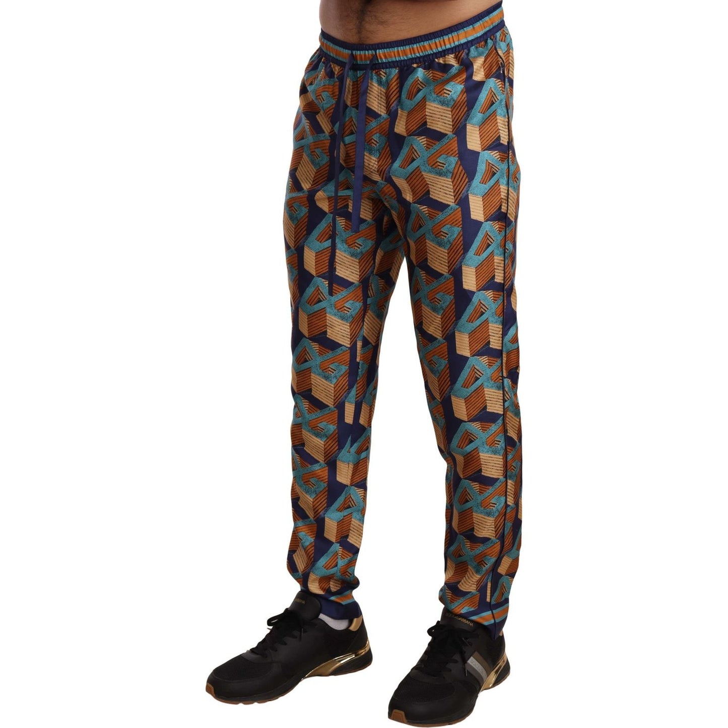 Dolce & Gabbana Elegant Silk Jogger Pants with Vibrant Print Jeans & Pants Dolce & Gabbana