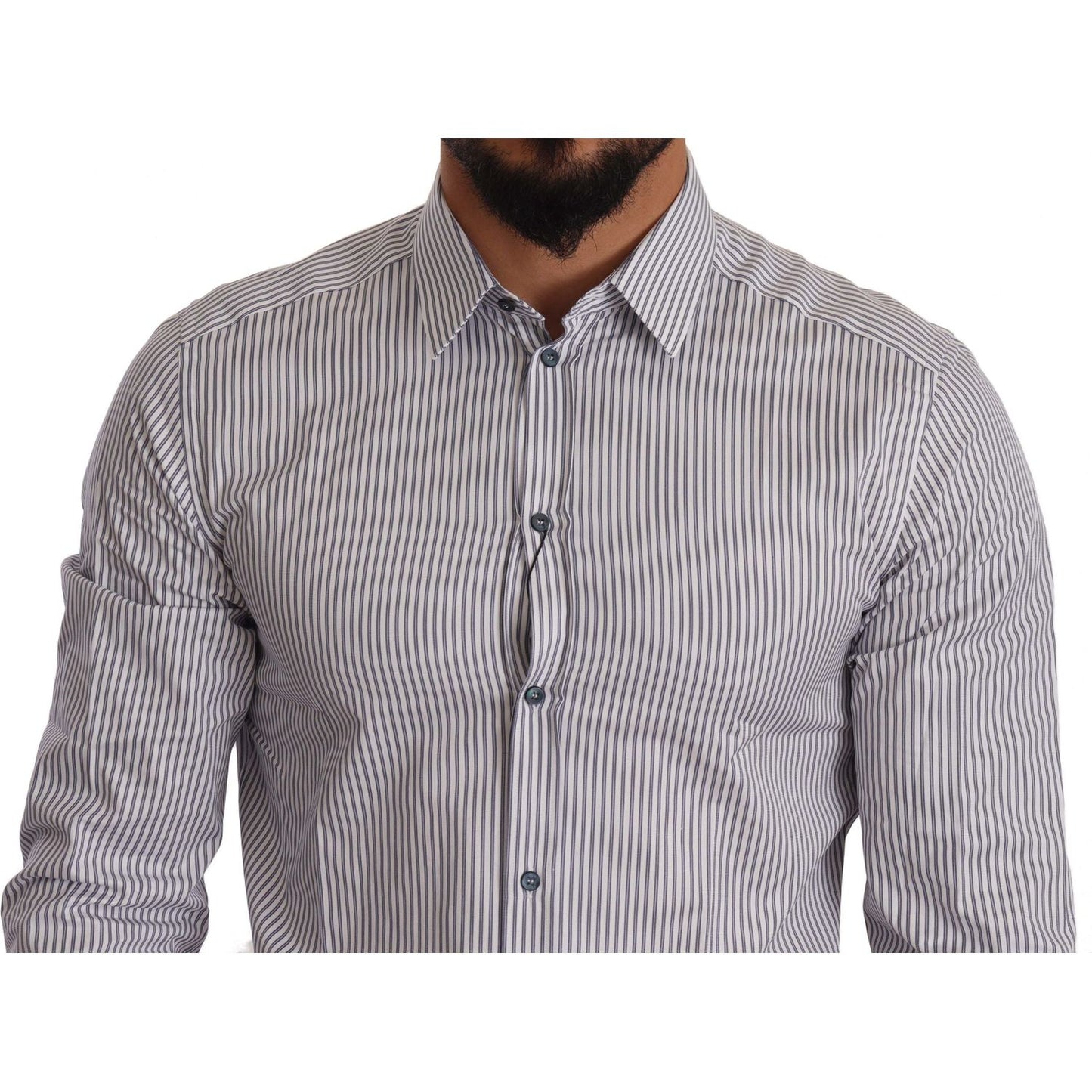 Dolce & Gabbana Elegant Slim Fit Striped Cotton Shirt MAN SHIRTS Dolce & Gabbana