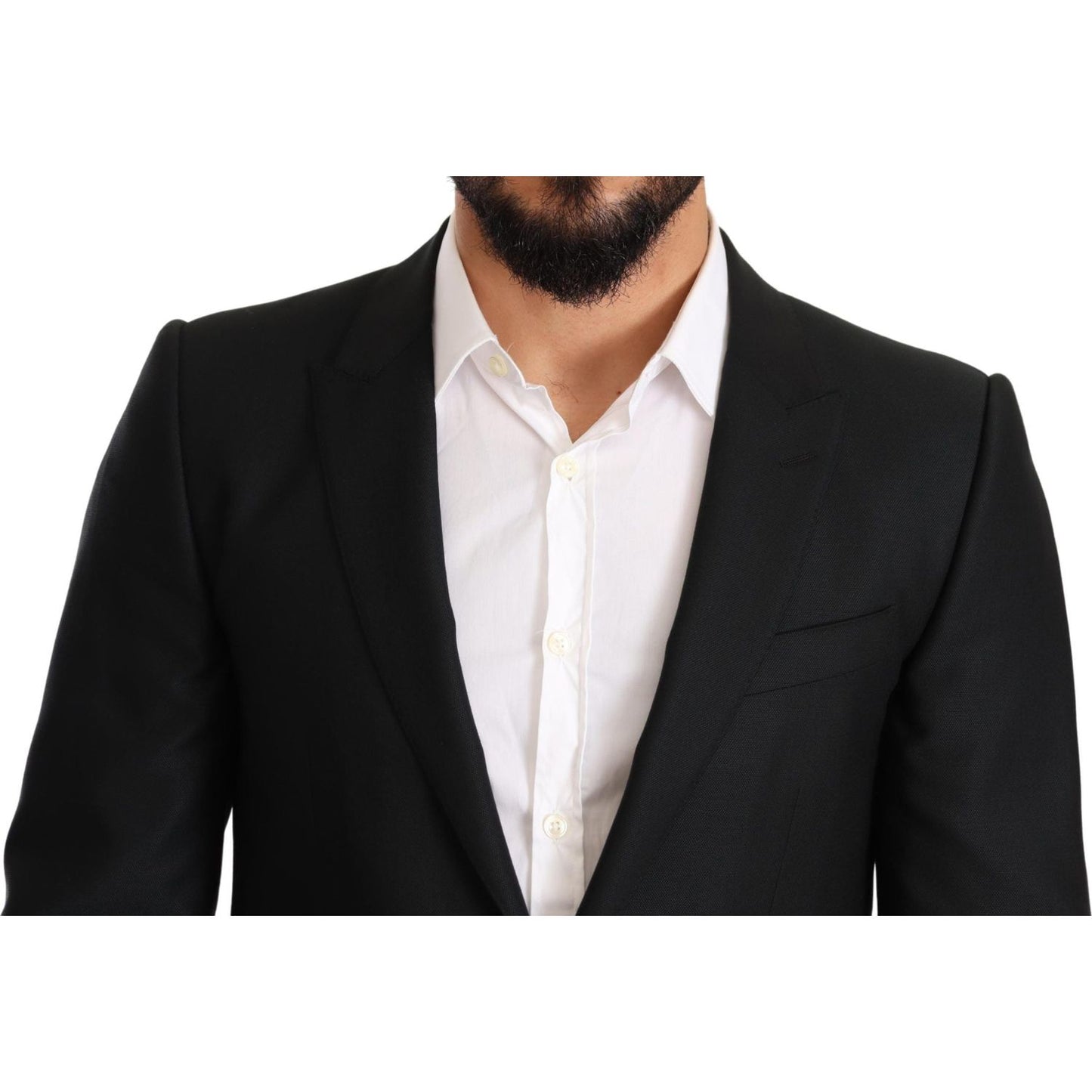 Dolce & Gabbana Sleek Black Virgin Wool Martini Suit Dolce & Gabbana