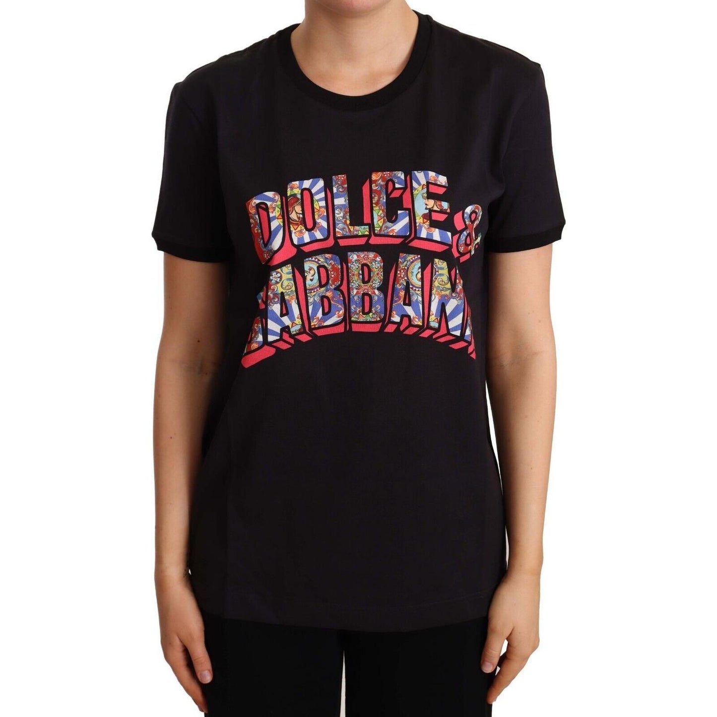 Dolce & Gabbana Elegant Black Cotton Logo Tee Dolce & Gabbana