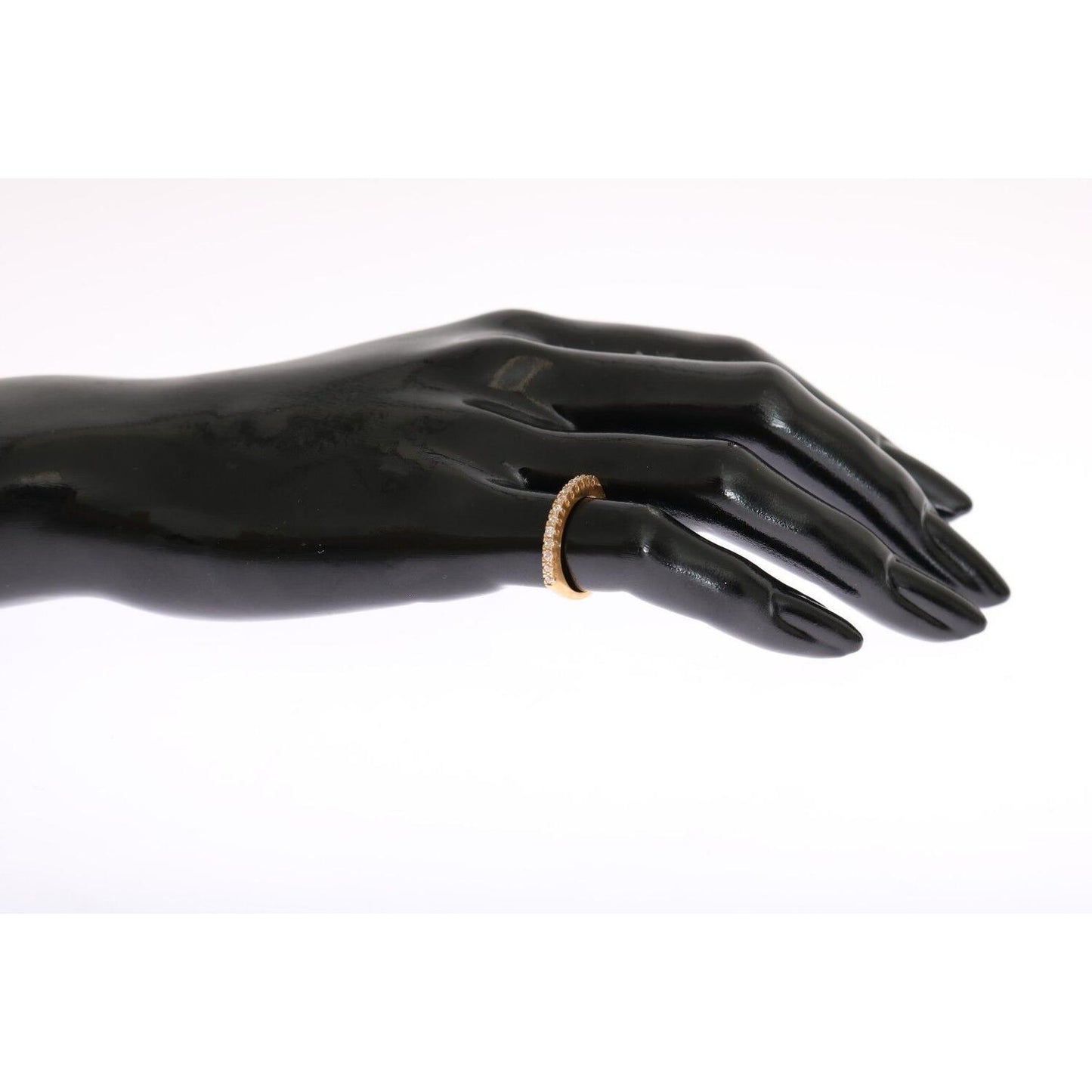 Nialaya Gold Authentic Womens Clear CZ Gold 925 Silver Ring