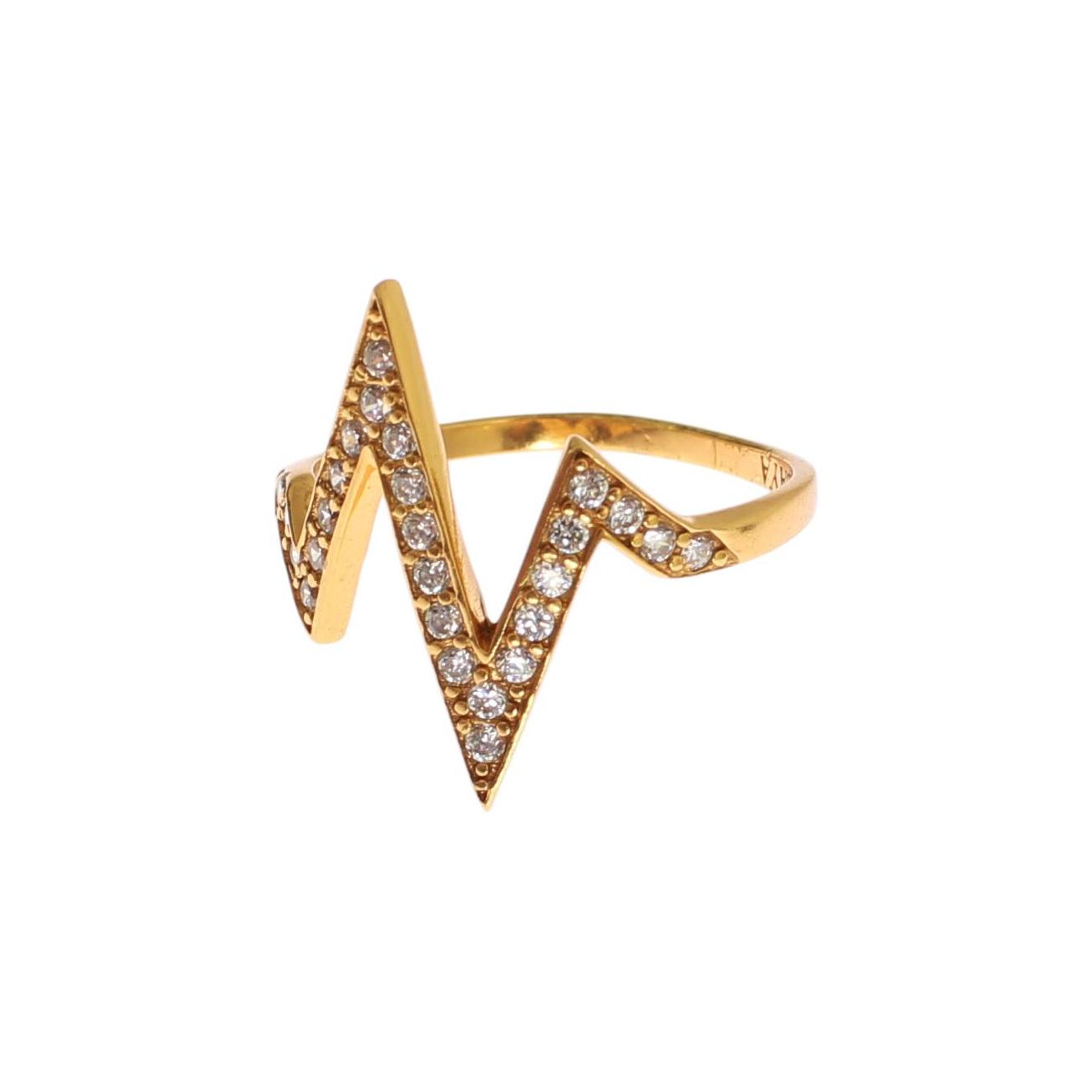 Nialaya Glamorous Gold Plated Sterling Silver Ring Nialaya