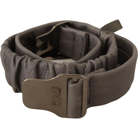 Costume National Elegant Gray Leather Fashion Belt WOMAN BELTS Costume National