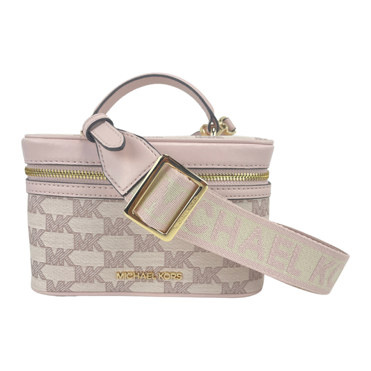 Michael Kors Jet Set Medium Powder Blush Jacquard Canvas Zip Trunk Crossbody Bag Crossbody Bag Michael Kors