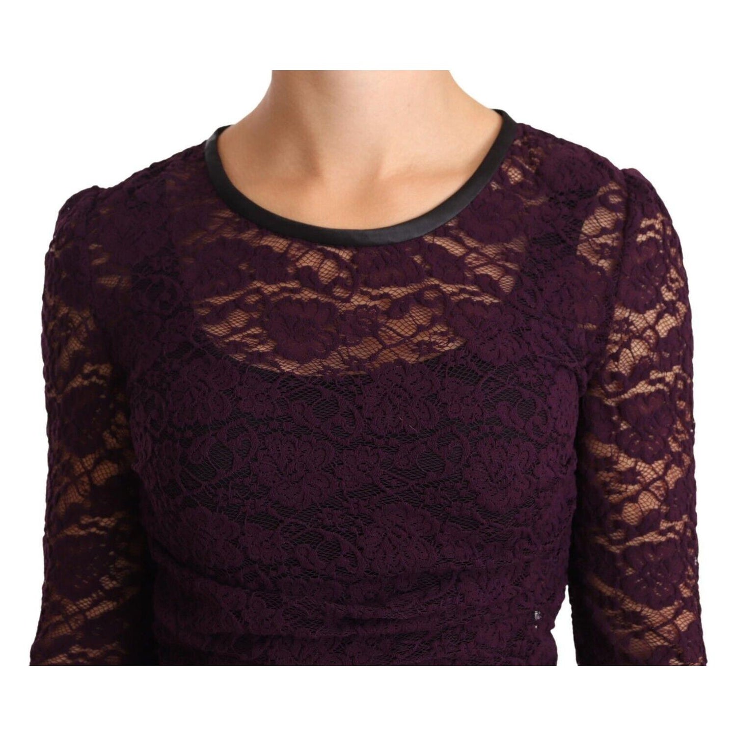 Dolce & Gabbana Elegant Sheer Lace Long Sleeve Blouse Blouse Top Dolce & Gabbana