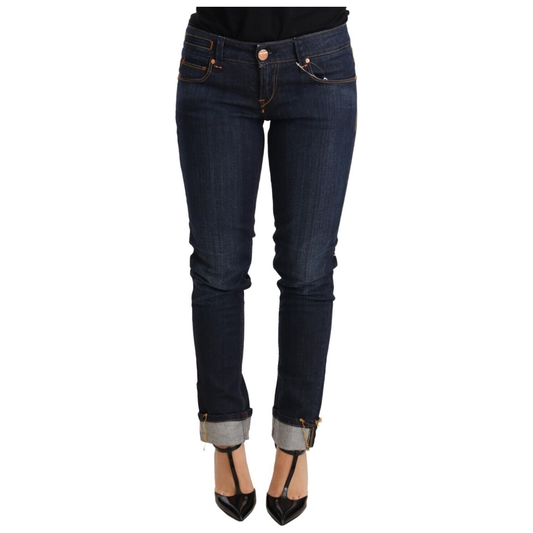 Acht Blue Washed Cotton Low Waist Skinny Denim Women Trouser Jeans 1728,67345645728,Acht,Blue,Clothing,Jeans & Pants - Women - Clothing,Jeans Denim - Clothing,Material: Cotton,New with tags,Skinny Jeans - Jeans Denim - Clothing,W26,Women,Women - Clothing