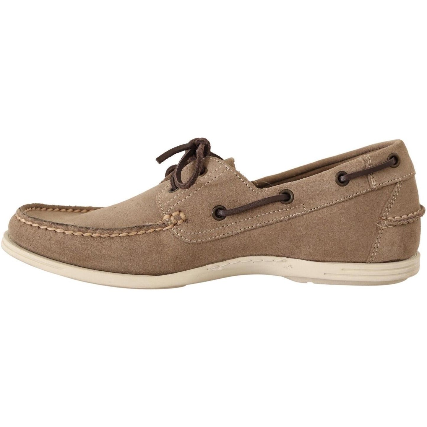 Pollini Elegant Beige Suede Moccasins for the Discerning Gentleman MAN LOAFERS Pollini