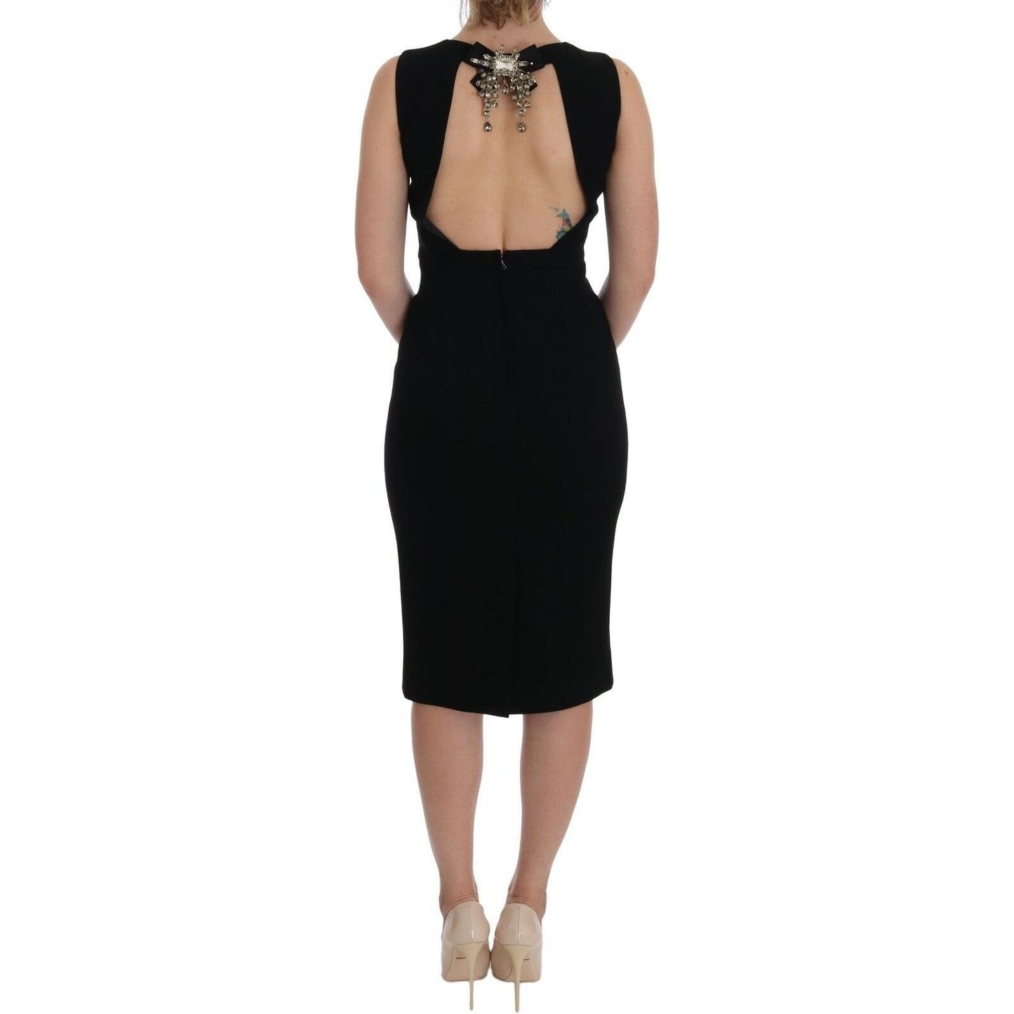 Dolce & Gabbana Elegant Crystal Sheath Knee-Length Dress WOMAN DRESSES Dolce & Gabbana