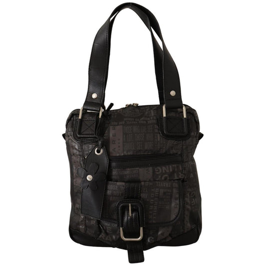 WAYFARER Black Printed Logo Shoulder Handbag Purse Bag 1728,67345645728,Bags,Black and Gray,Handbags - Bags,Material: Fabric,New with tags,Shoulder Bags - Bags,Shoulder Bags - Women - Bags,WAYFARER,Women,Women - Bags