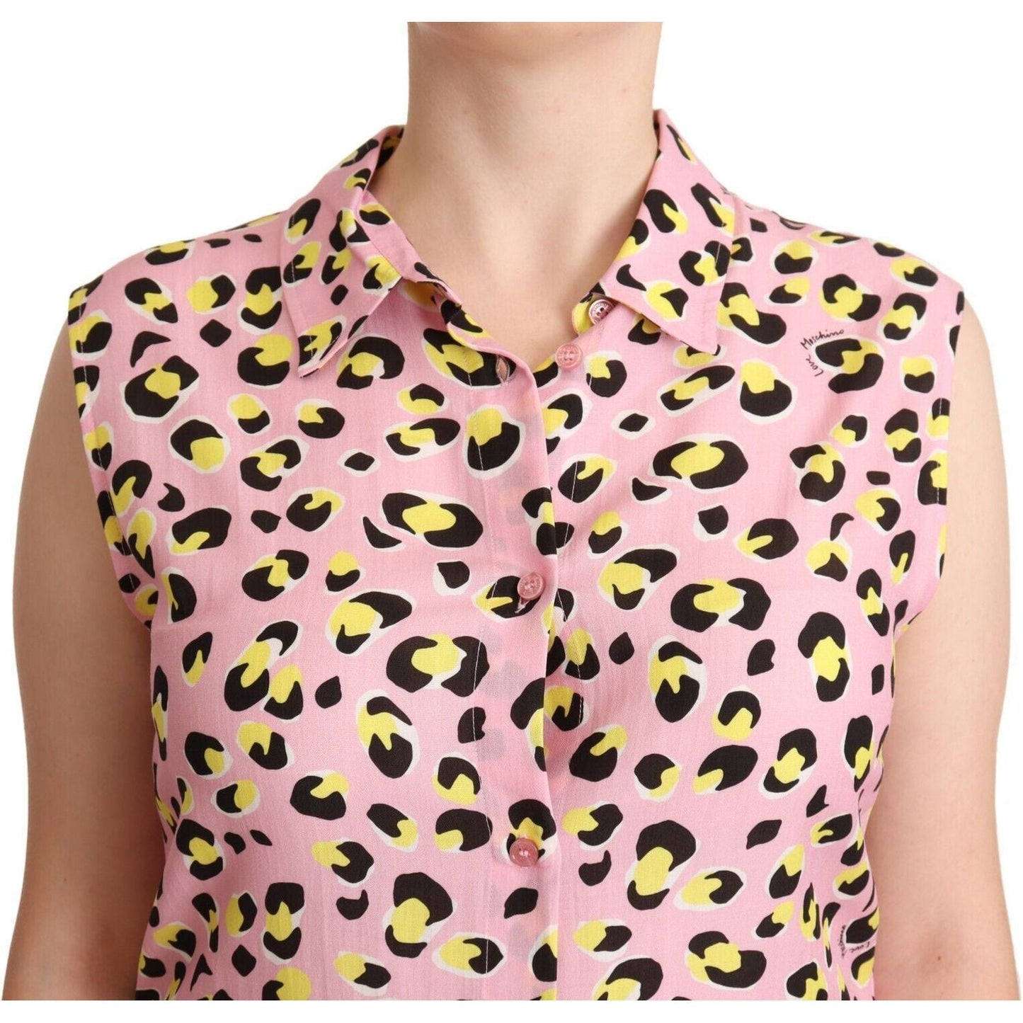 Love Moschino Sleeveless Leopard Print Polo Top WOMAN T-SHIRTS Love Moschino