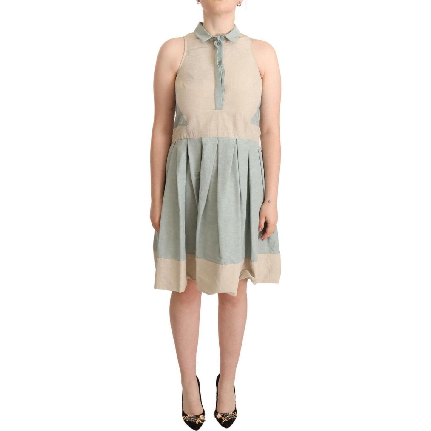 Comeforbreakfast Chic Sleeveless Collared Sheath Dress WOMAN DRESSES Comeforbreakfast