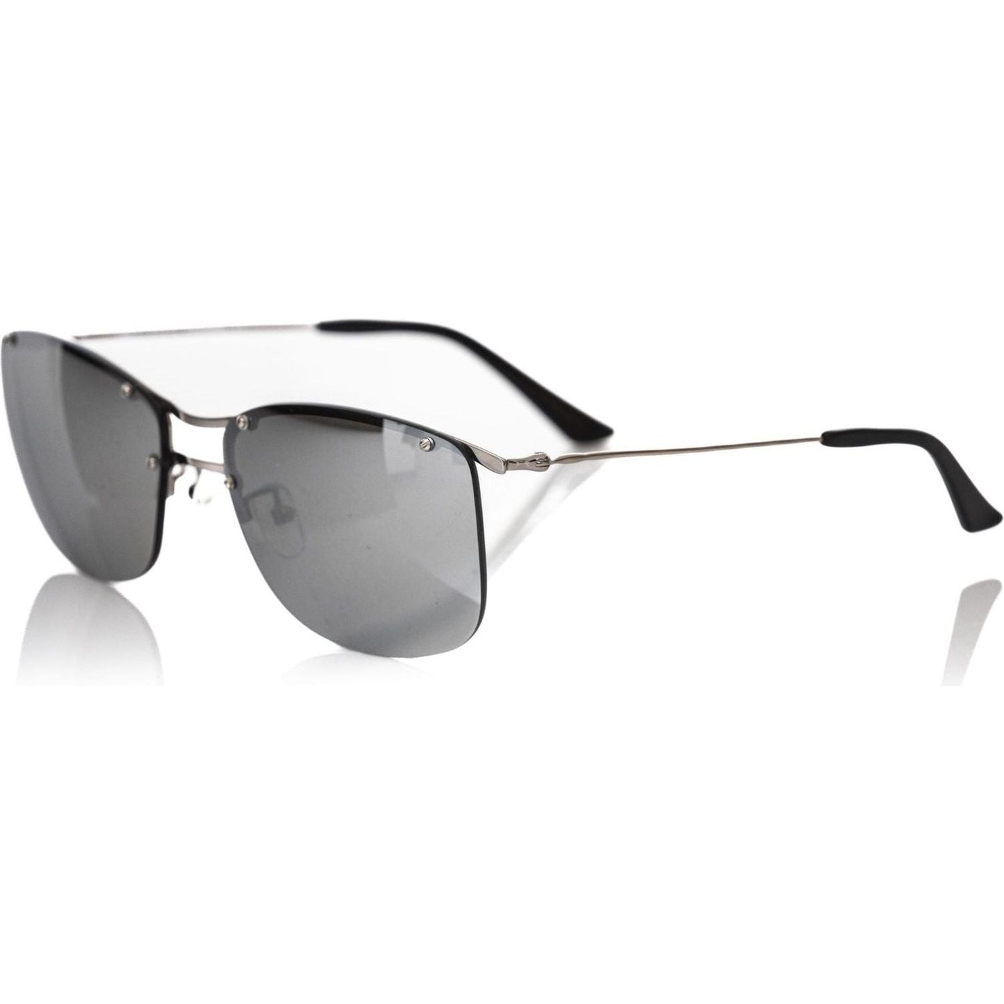 Frankie Morello Silver Metallic Men Sunglass Frankie Morello