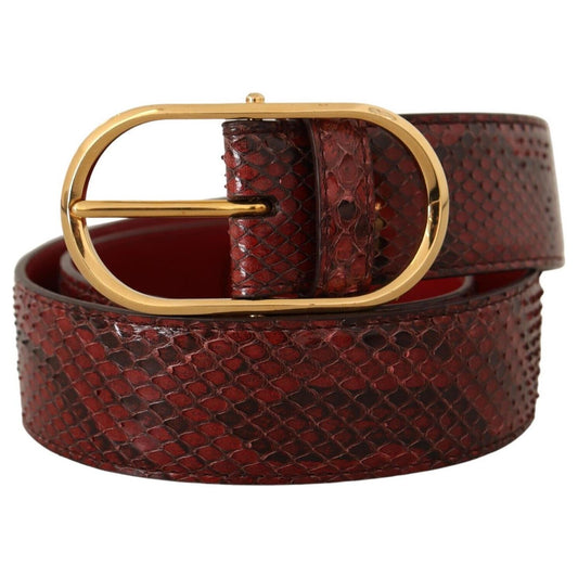 Dolce & Gabbana Elegant Red Snakeskin Leather Belt Dolce & Gabbana