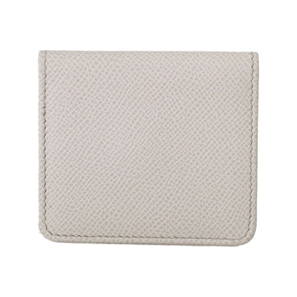 Dolce & Gabbana White Dauphine Leather Holder Pocket Wallet Condom Case