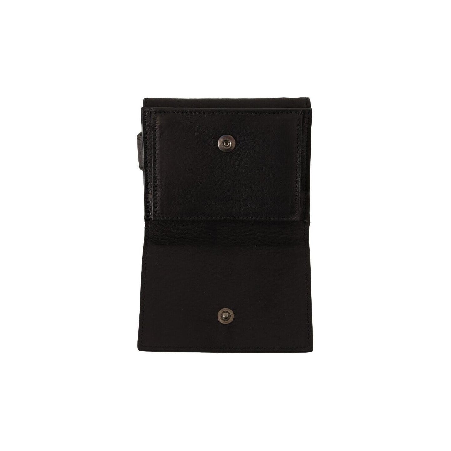 Dolce & Gabbana Elegant Black Leather Trifold Multi Kit Dolce & Gabbana