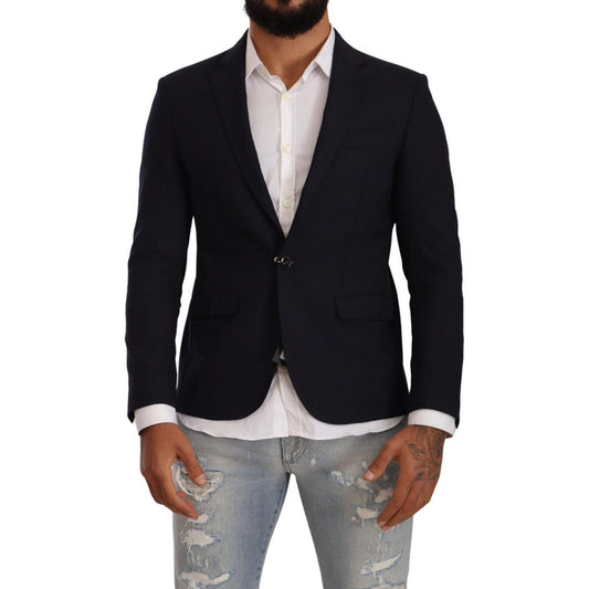 Domenico Tagliente Black Single Breasted One Button Suit Jacket Domenico Tagliente