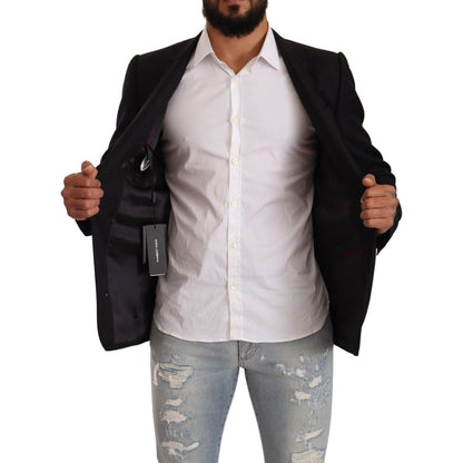 Dolce & Gabbana Black Wool Single Breasted Suit GOLD Jacket Dolce & Gabbana