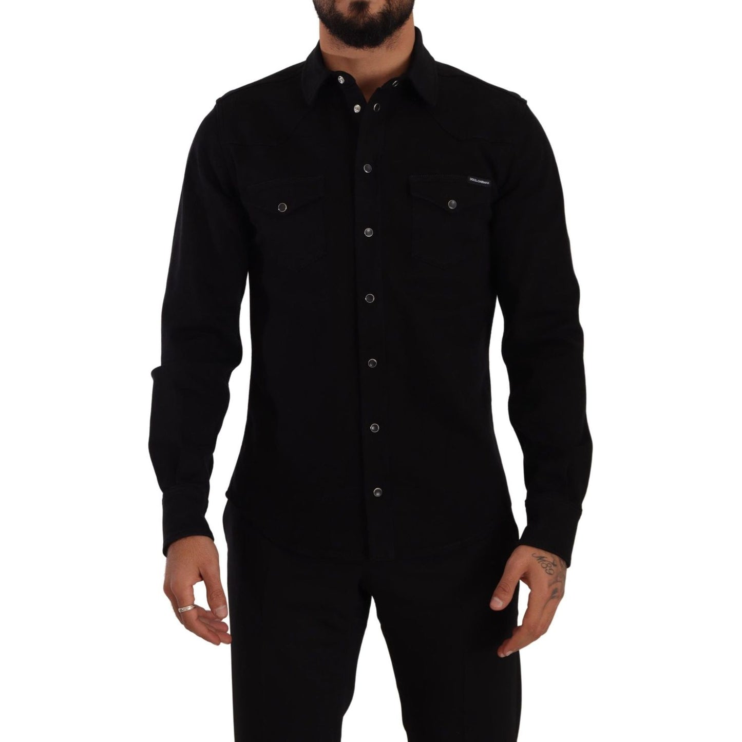 Dolce & Gabbana Slim Fit Casual Black Designer Shirt Dolce & Gabbana