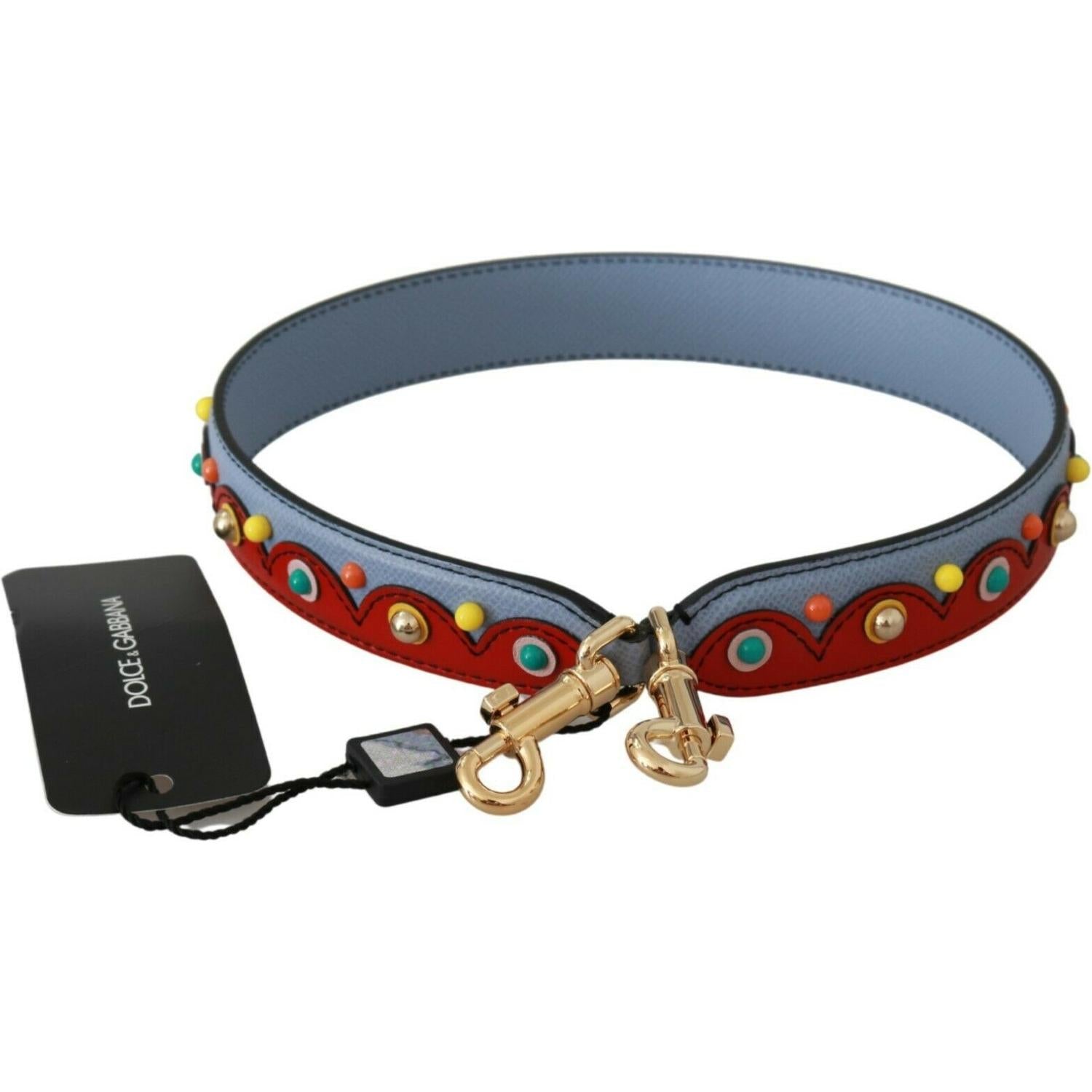 Dolce & Gabbana Blue and red Shoulder Strap Leather Blue Handbag Accessory
