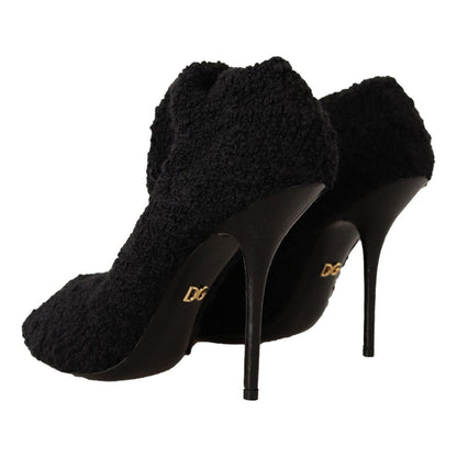 Dolce & Gabbana Black Stretch Socks Knee High Booties Shoes 1728,67345645728,Black,Boots - Shoes,Boots - Women - Shoes,Dolce & Gabbana,EU41/US10.5,High Heel - Boots - Shoes,Material: Fabric,New with tags,Shoes,Women,Women - Shoes