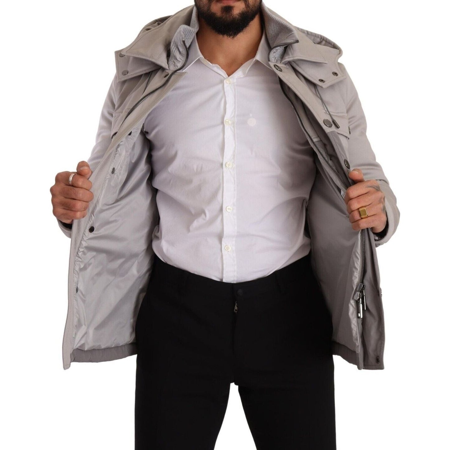 Dolce & Gabbana Elegant Lightweight Gray Windbreaker Jacket Dolce & Gabbana