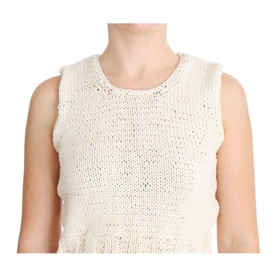 PINK MEMORIES Beige Sleeveless Cotton Blend Vest Sweater PINK MEMORIES