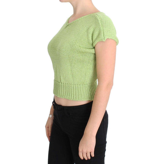 PINK MEMORIES Elegant Green Knitted Sleeveless Vest Sweater PINK MEMORIES