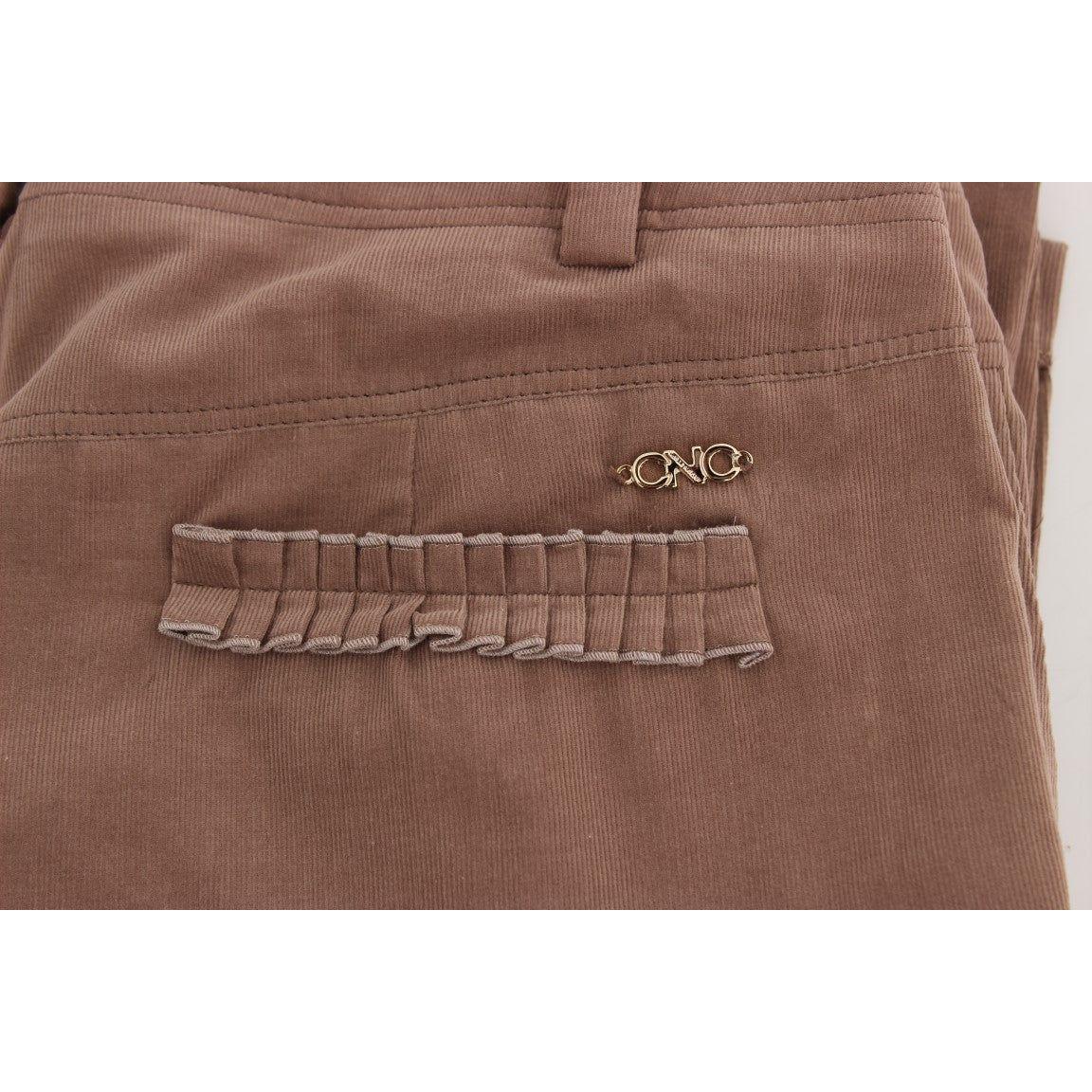 Costume National Chic Brown Cropped Corduroy Pants Costume National